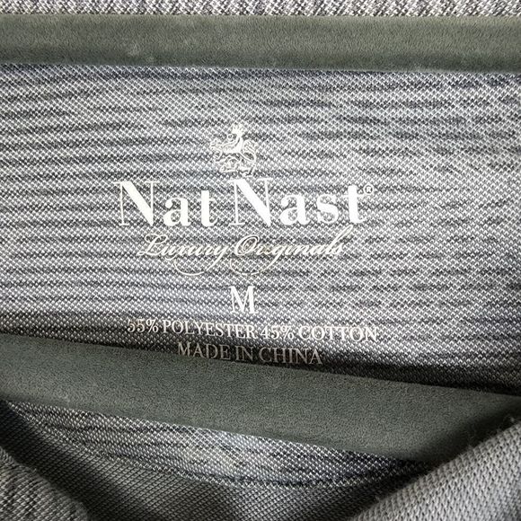 Nat Nast Medium Striped Leaf Print Polo Pullover Shirt - Picture 4 of 6